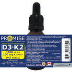 Promise  D3+K2 in MCT oil base - 30ml (1364 drops/341 serving)