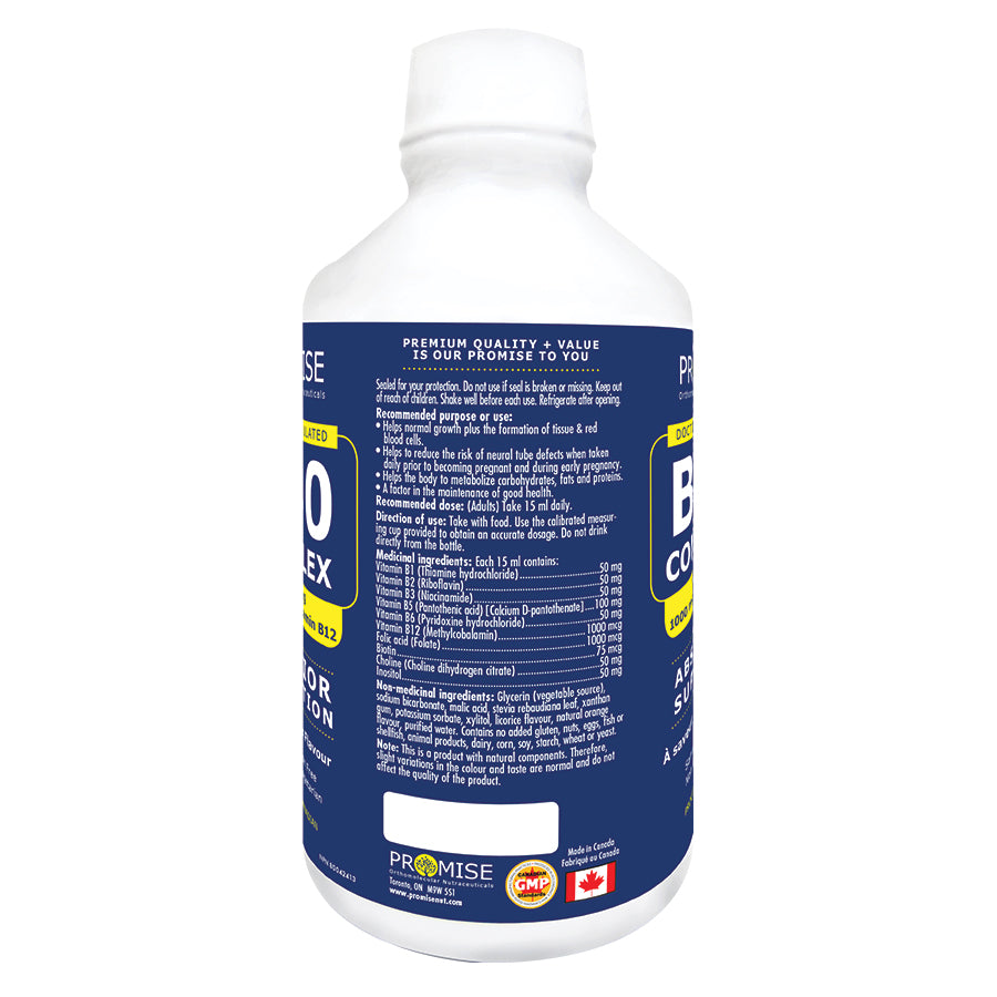 Promise B Complex Promise B50 Complex - 600ml – Promise Orthomolecular Nutraceuticals