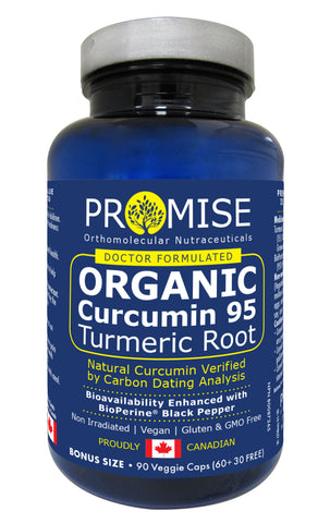 Promise Organic Curcumin 95% + BioPerine Black Pepper - 90 vcaps